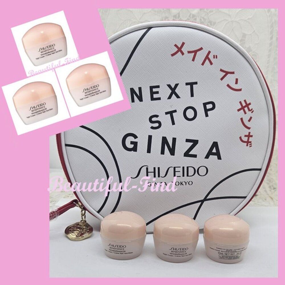 Shiseido Benefiance WR24 Night Cream Travel Size 10 ml X3 IN MAKEUP BAG NEW